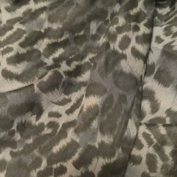 Rebecca Taylor Silk Leopard Gathered Mini Dress in Blue Size 4 - Picture 6 of 9